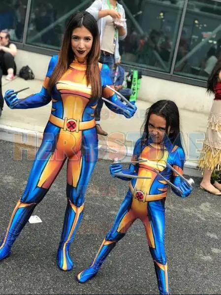 X-23 Laura Kinney X-мужской женский костюм супергероя Xmen X-man лайкра спандекс косплей на
