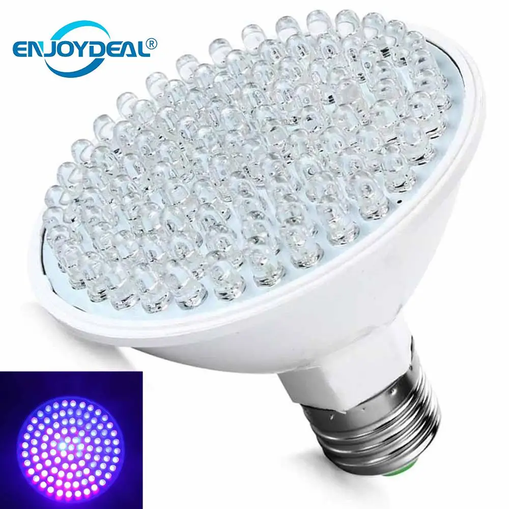 

Hot Selling Ultra Bright E27 100LED 220V UV Ultraviolet Purple Light Lamp Bulb Plastic low power consumption