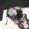Bague de mariage en argent Sterling 100% pour femme, bijou Vintage en Zircon CZ coloré, anneau de fiançailles, à la mode, 925 ► Photo 1/5