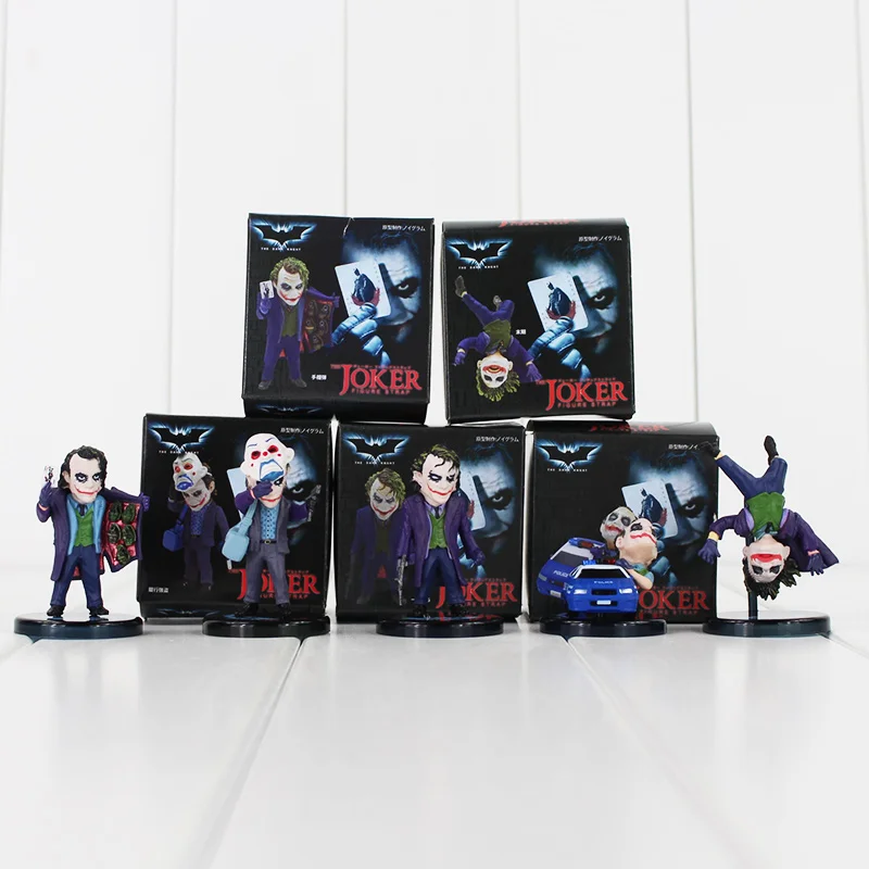 

5pcs/lot Batman The Dark Knight The Joker Mini PVC Figures Joker The Evil Opponent of Batman Collection Toys Gift for Kids