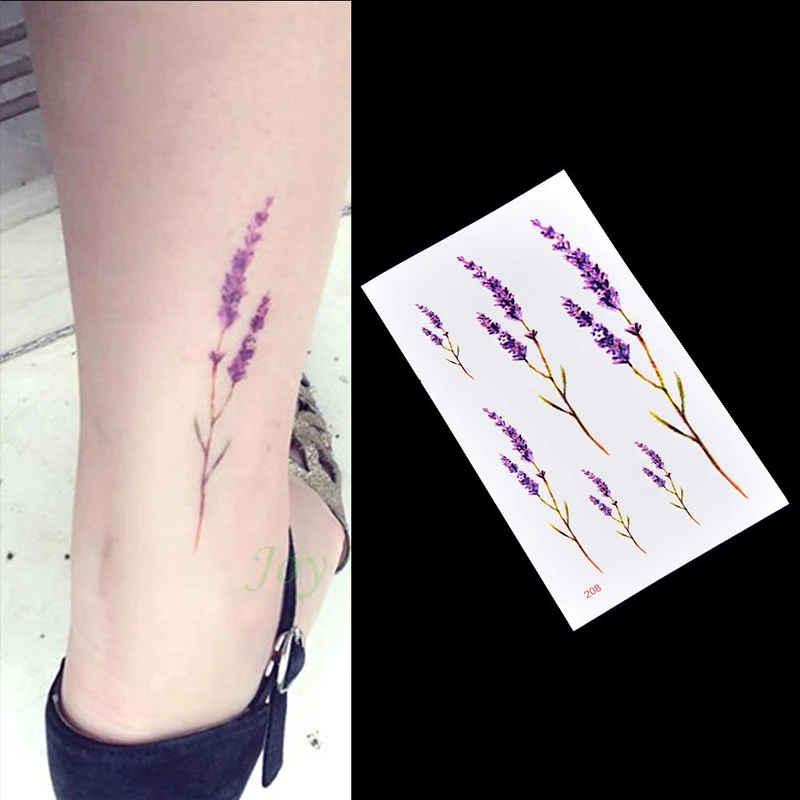 

2018 NEW Fake Temporary Sticker Stickers Lavender Pattern Arm Leg Body Waterproof Body Art For Sexy Elegant Women Best Gifts