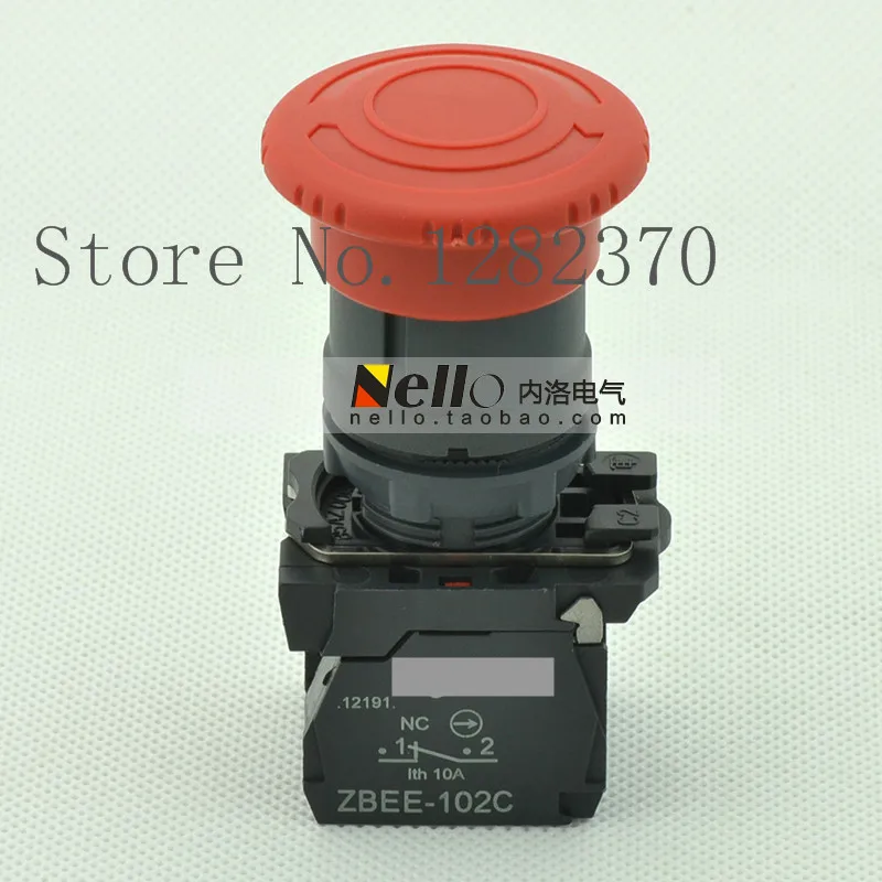 

[ZOB] original plastic 22mm emergency stop button switch XB5AS542C 40 rotation reduction 1NC --10pcs/lot