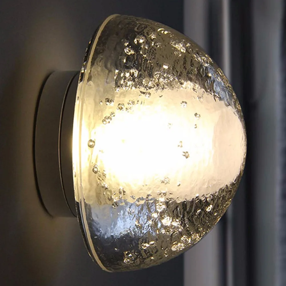 Modern Clear K9 Crystal Globe Wall Light Sconces Water Drop Ball Wall