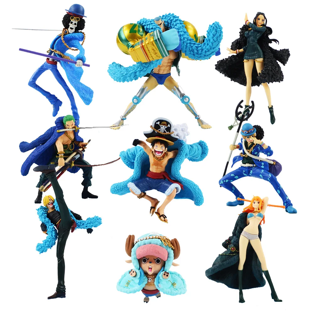

New Arrival Anime One Piece Figure Toys Luffy Sanji Nami Robin Roronoa Zoro Chopper Franky Brook PVC Action Figure Model Toys