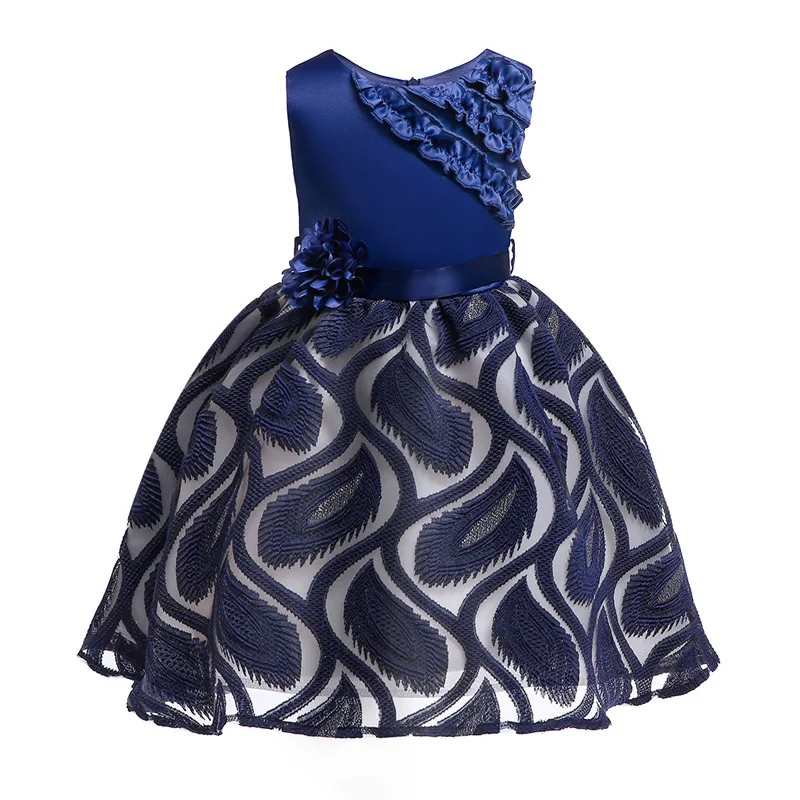 Рождественское платье для девочки:нарядное принцессыплатье для девочки Детские нарядное платье для девочки,наряд на свадьбу Вечеринка платье для детей возрастом новогодний костюм для девочки;от 2 до 8 10 лет - Цвет: Blue