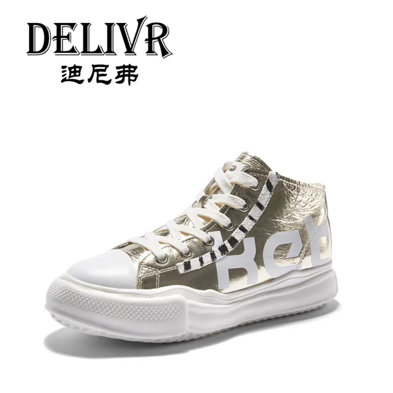 Primavera Cuero Gruesa Gold Genuino Zapatillas Plataforma Nueva Mujeres 2019 purple Deporte Vulcanizados Casuales Zapatos De Oro Moda Delivr Suela Iq4p1xZI