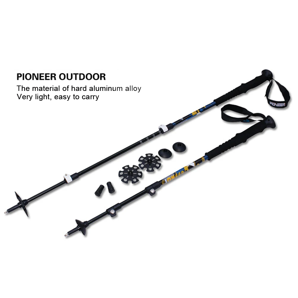 SKL Shock-Absorbent Trekking Poles Collapsible Outdoor Hiking Camping Sticks with Quick Flip-Lock and EVA Grips Climb Accessory SKL Shock-Absorbent Trekking Poles Collapsible Outdoor Hiking Camping Sticks with Quick Flip-Lock and EVA Grips Climb Accessory