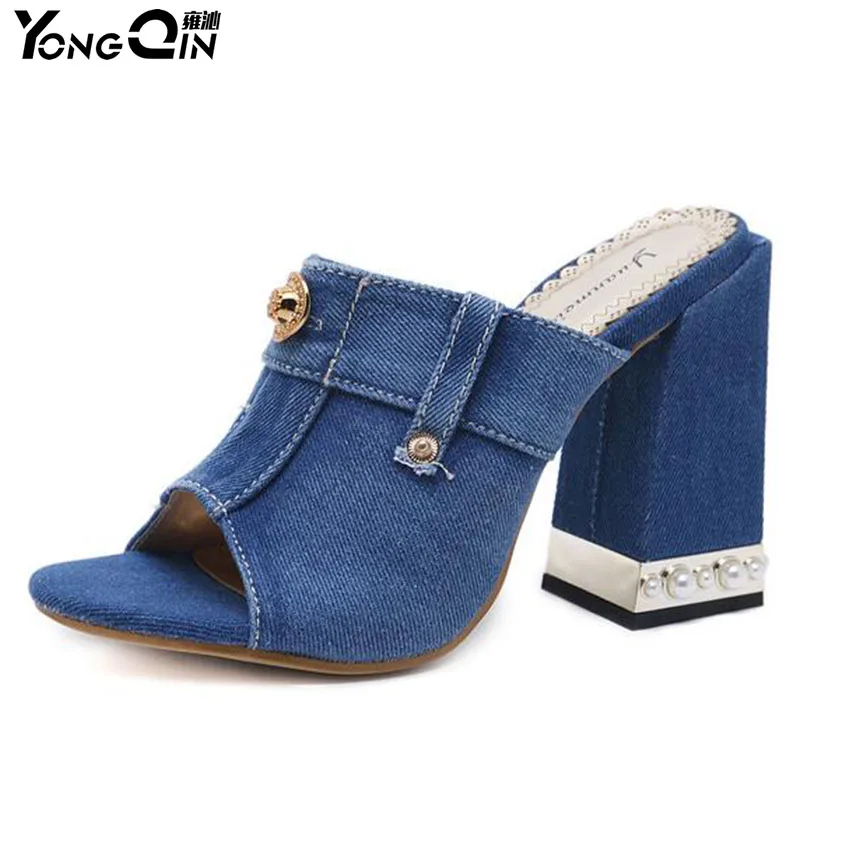 denim jean sandals