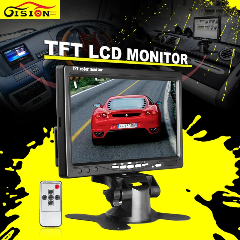 Gision 2 канала видео вход для DVD VCD камера заднего вида 7 дюймов цветной TFT LCD DC 12V