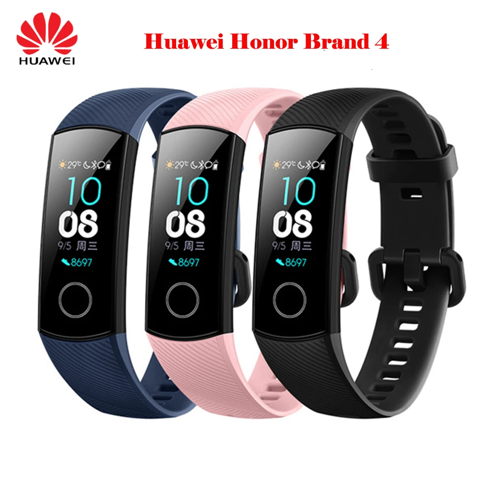 Huawei Honor Band 4, Стандартный Смарт-браслет, 0,9 цветов, сенсорный экран, водонепроницаемый, для плавания, сердечного ритма, сна, трекер