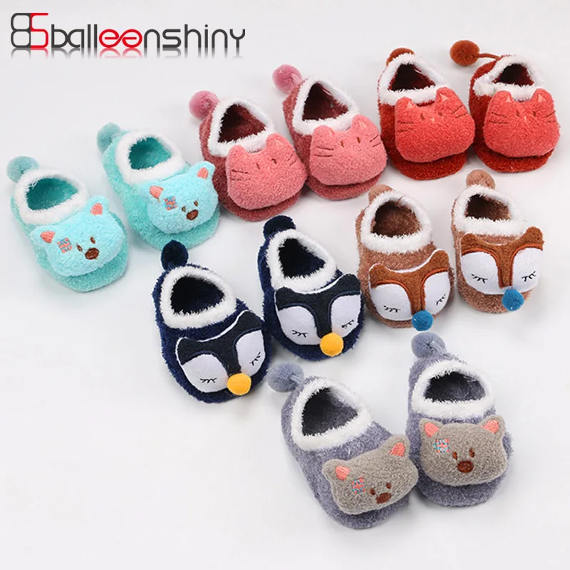

BalleenShiny New Baby Coral Socks Infant Anti Slip Kids Cute Cartoon Animal Child Floor Warm Soft Boys Girls Socks Spring Winter