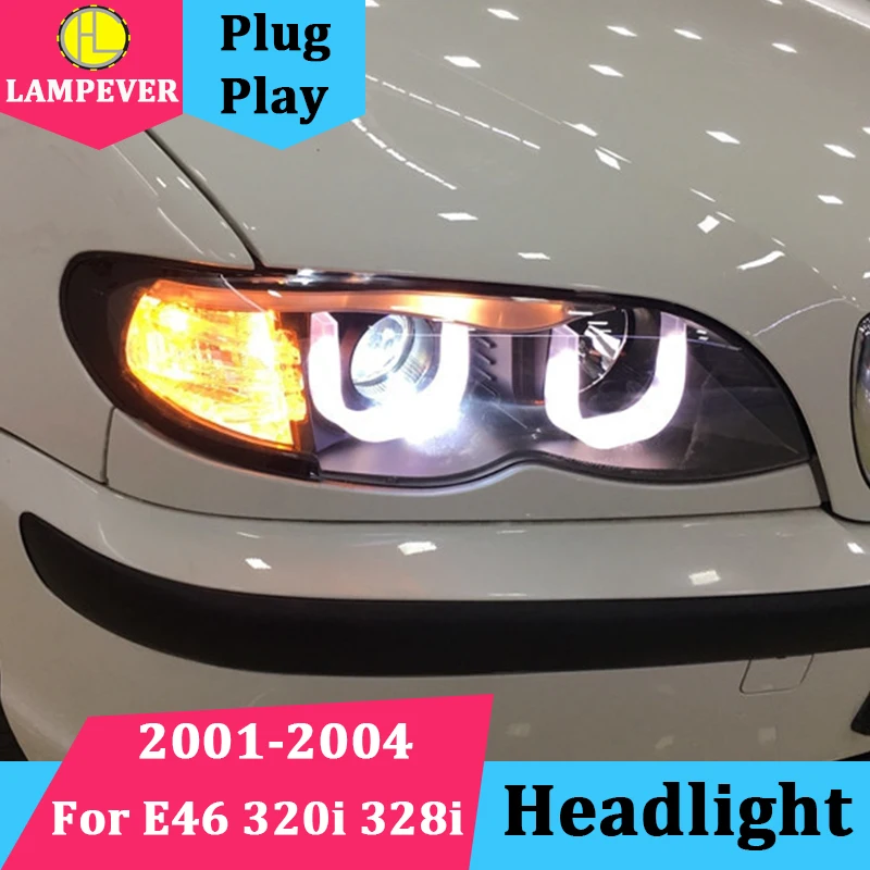 Автомобильная фара Lampever для BMW E46 4 двери 2001 2004 320i 328i светодиодный ная H7 ксеноновые