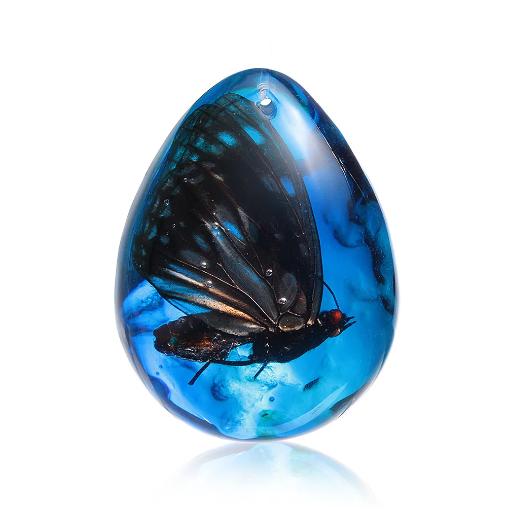 

New Arrive DIY Ornament Natural Insect Sweater Chain Craft Gift Necklace Pendant Butterfly Insects Stone Jewelry Gifts