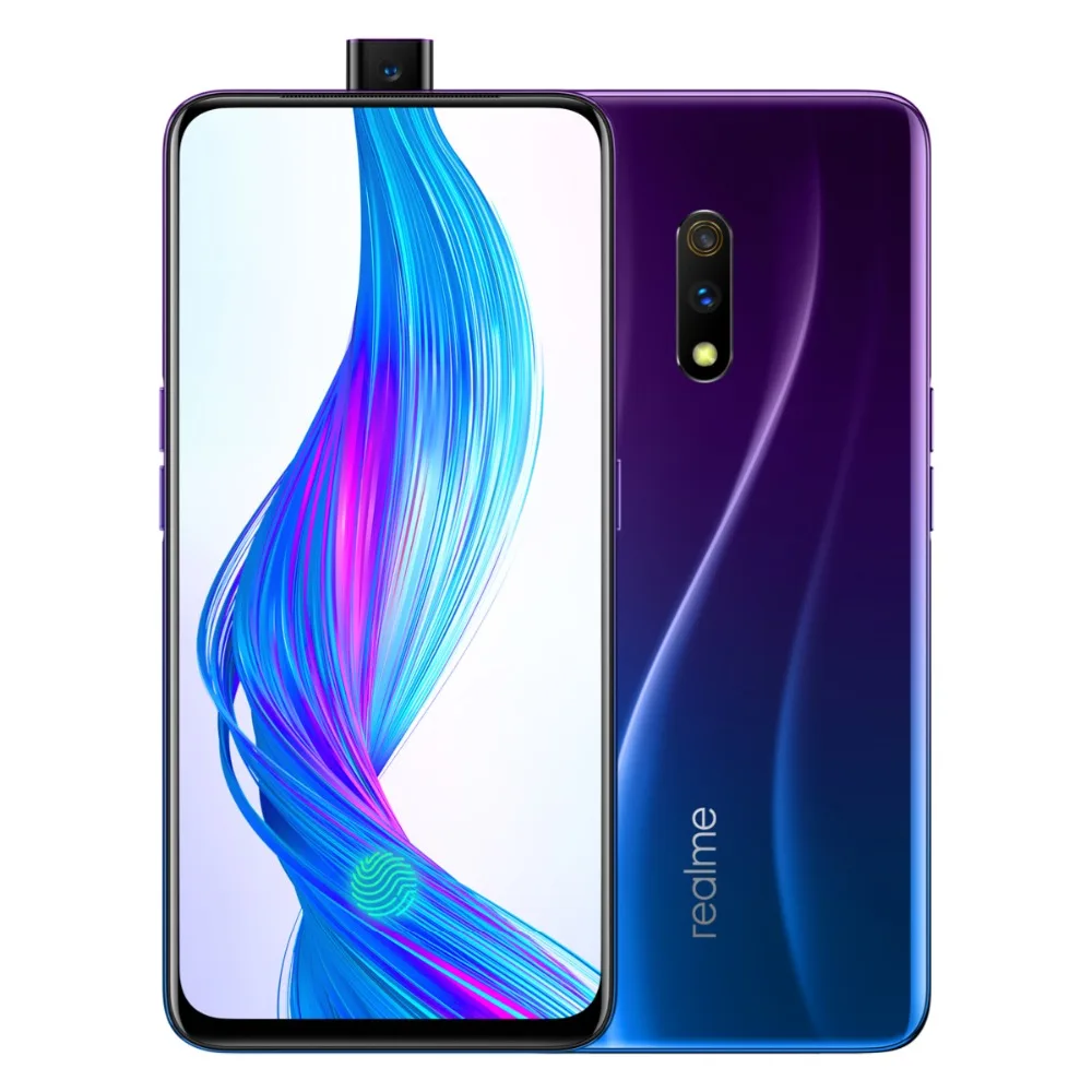 Оригинальный мобильный телефон Realme X 6,35 дюймов AMOLED экран 4 Гб + 64 Гб восьмиядерный смартфон Snapdragon 710 3765 МП мАч Super VOOC