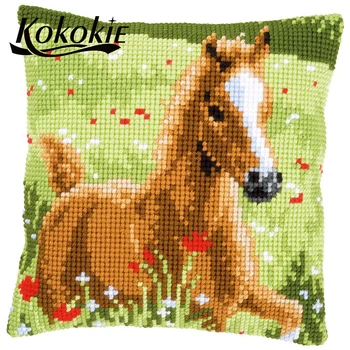 

3d Embroidered mats knitting needles kit for cross stitch set sales pillowcase handmade embroidery yarn Needlework Sets
