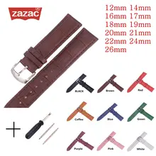 Высококачественные цветные ремешки для часов из натуральной кожи 12 мм 18 мм 20 мм 14 мм 16 мм 19 мм 22 мм 24 мм 26 мм аксессуары для наручных часов