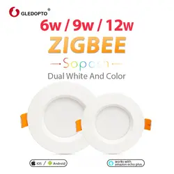 G светодиодный LED OPTO ZIGBEE ZLL smart 6 Вт/9 Вт светодиодный/12 Вт LED RGB + CCT downlightwith Amazon плюс светодиодная RGB Лампочка zll затемнения свет AC100-240V двойной