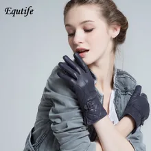 Женский модный Пояса из натуральной кожи Прихватки для мангала Зима Наручные короткие кожаные Для женщин перчатки зимние вождения Утепленная одежда Guantes A1042