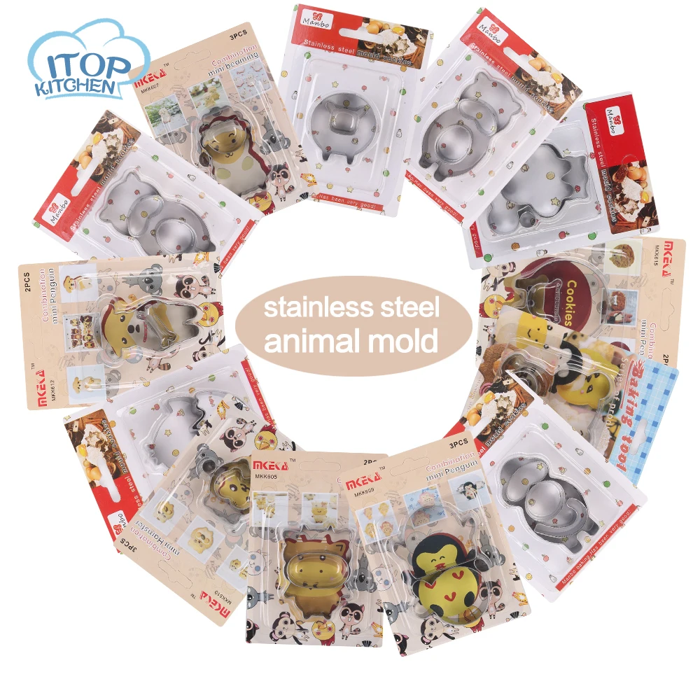 

13 kinds Cookies Cutter Cute Animal Round Zoo Cake Cookie Cake Cooking Stainless Steel Cookie Mold Cartoon Shape Mold