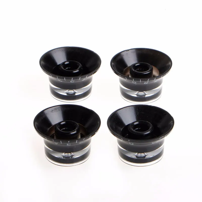 

4Pcs New Guitar Control Knobs Silver Top Hat Bell Y51D