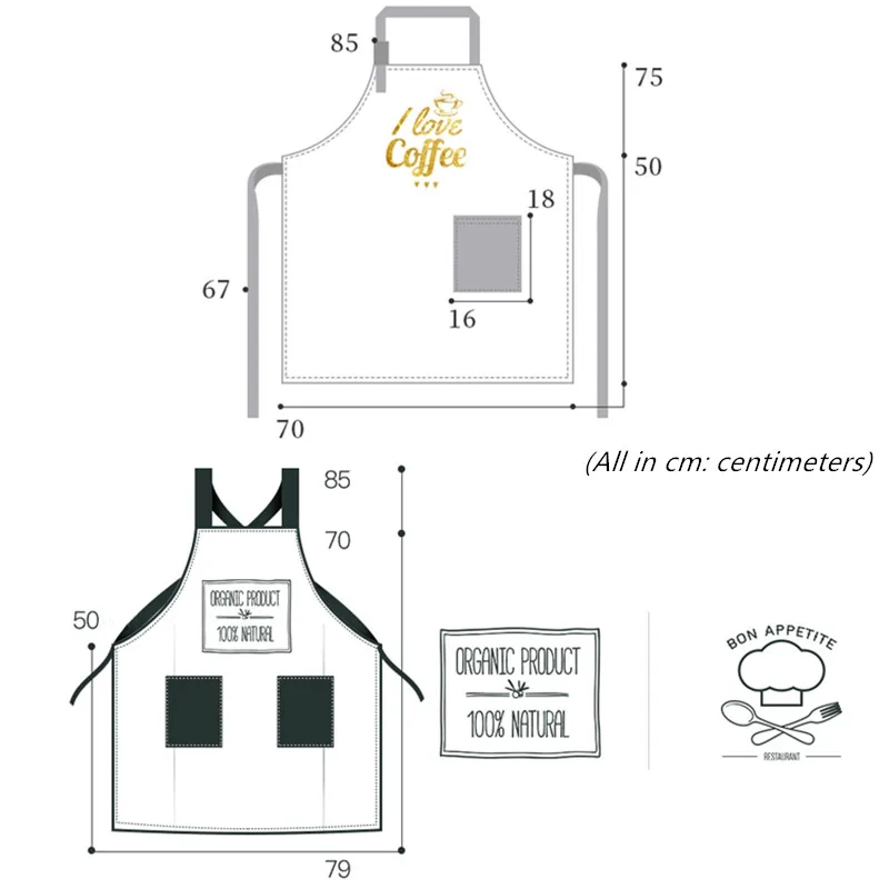 Black Cotton Apron E13-6