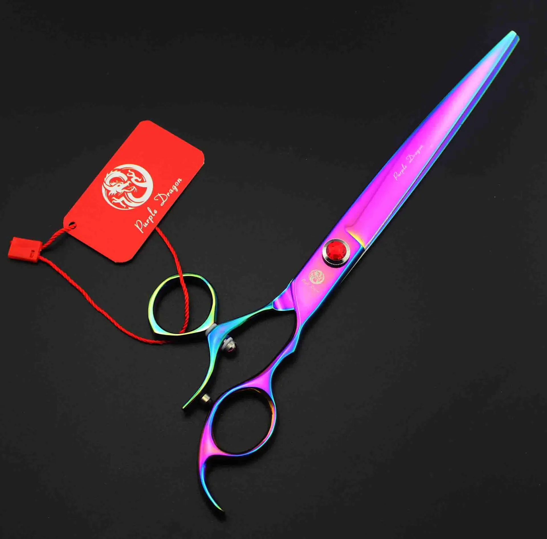 

Purple Dragon 8 inch Rainbow Shears for Dogs 360 Degree Rotation Dog Grooming Goods