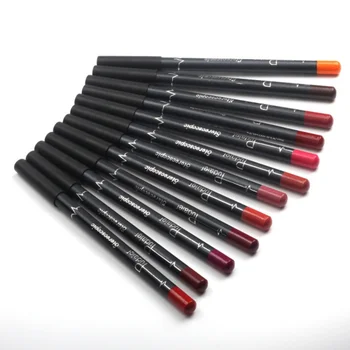 

Pudaier 12 Colors/Set Stylish Black Color Sexy Matte Stick Waterproof Lasting Lip Liner Pencil Set Beauty Makeup Cosmetic
