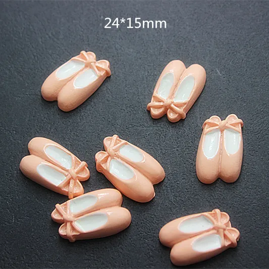 Wholesale 50pcs Pink Ballet Shoes Resin Cabochons Flatbacks for Girl Hair Bow Center Crafts DIY
