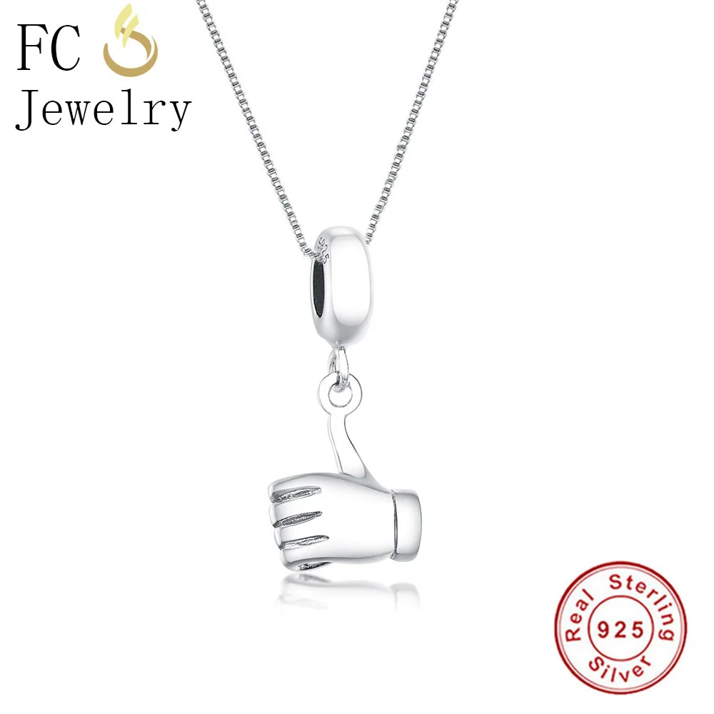 

FC Jewelry 925 Sterling Silver Hand Charm Pendant Statement Necklaces For Women Women's Chain Choker Trinket Trendy Elegant Gift