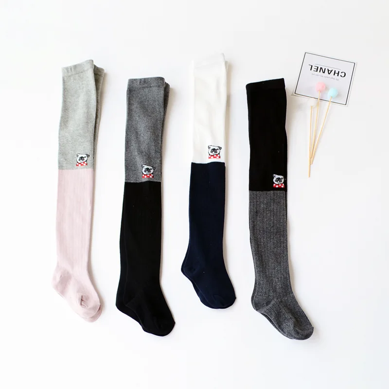 

2019 Autumn New Children's Pantyhose Korean Cartoon Bear Girls Tights Combed Cotton Pantyhose