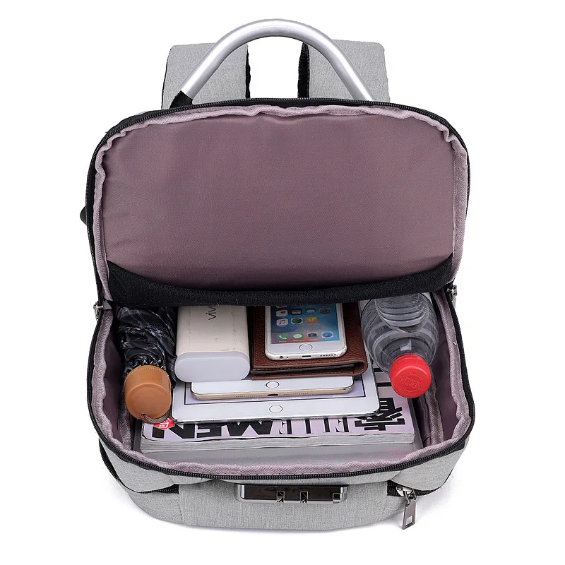 BERAGHINI hombres mochila de carga USB Anti-robo Back Pack hombre portátil de plástico en la Escuela de moda bolsos de viaje mochila saco un dos mochila