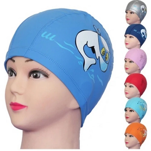 High Quality Children's Lycra Swimming Cap Toddlers Kids Girls Boys