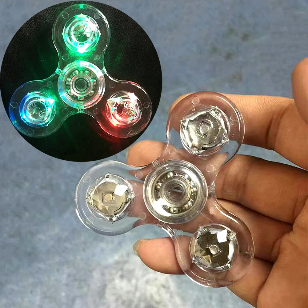 

LED Flash Light Hand Spinner EDC Fidget Desk Focus Kid Adult Anti-Stress Toy