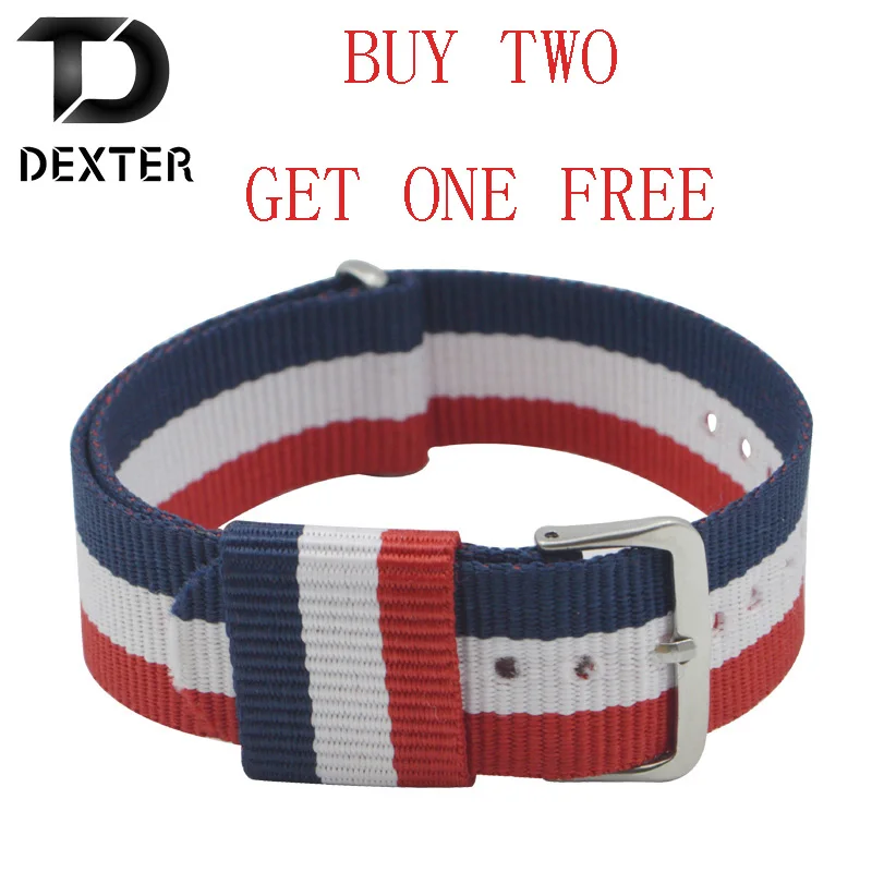 

High Quality Stripe Army Military Nato Fabric Nylon Watchbands Strap Bands Buckle