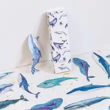 30 шт./кор. морские животные синий кит бумажная Закладка с картинками закладки с животными канцелярские принадлежности для студентов пленка Закладка