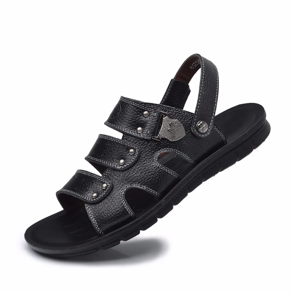 Новое поступление, летние модные мужские сандалии из натуральной кожи, Классические дышащие повседневные римские сандалии, брендовая мужская обувь OSCO 41-47# RUL0002