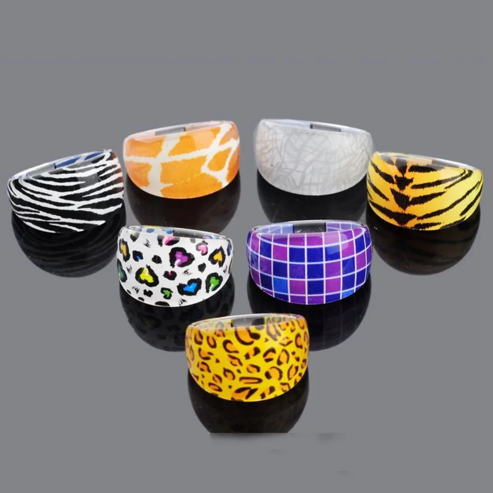 Wholesale 10pcs Resin Styles Costume Rings For Women Girls Bulk Mix