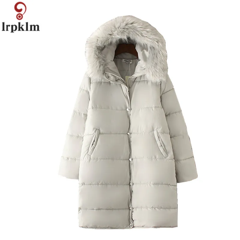 

Women Winter Jacket Long Plus Size 4XL Loose Coats Hooded Button Zipper Long Winter Jackets Female Coat Cotton Padded CH633