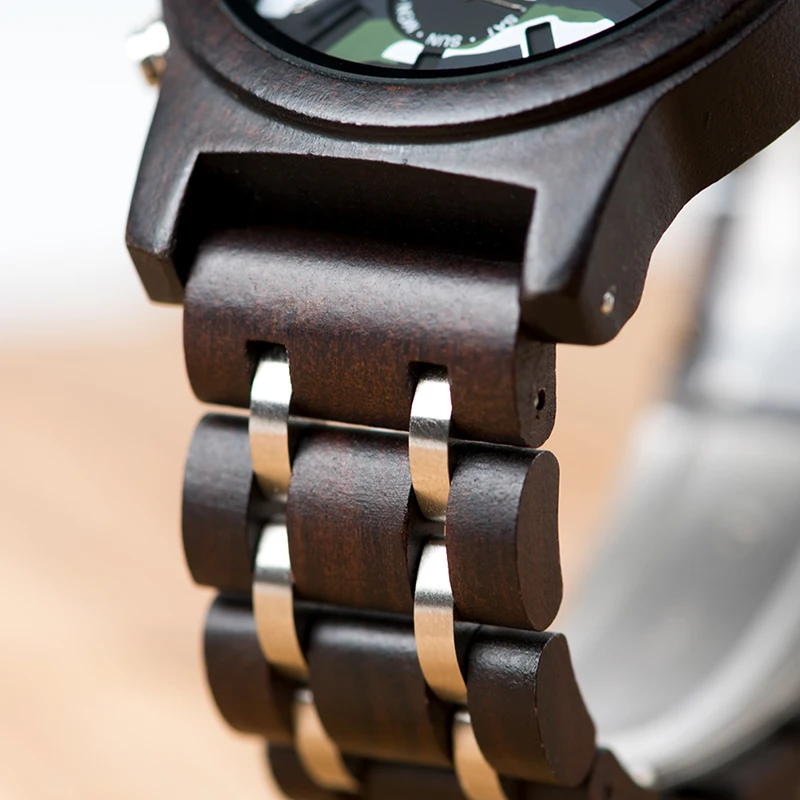 BOBO BIRD мужские часы в стиле милитари хронограф наручные часы деревянные камуфляжные циферблат металлические деревянные часы Relogio Masculino J-R17