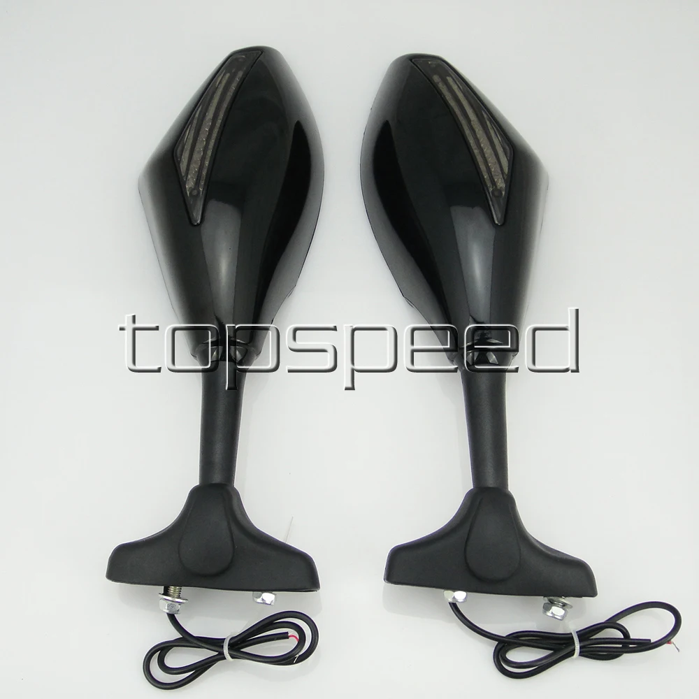 

Black Motorcycle Rearview Mirrors With Turn Signal LED Light For Honda CBR954RR 2002-2003 Smoke Lens