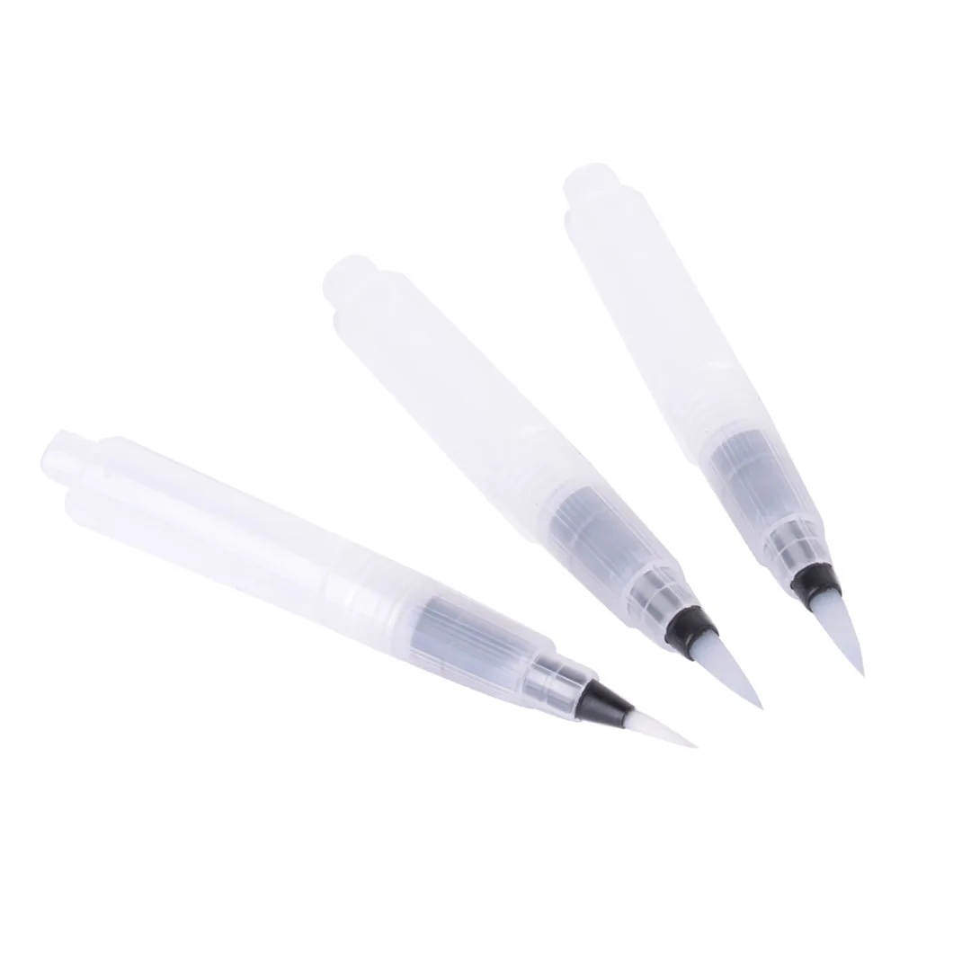 1pc Refillable Soft Water Brush Ink Pen Watercolor Calligraphy Painting Drawing Illustration Marker Pen S M L