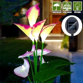 

Calla Lily Flower Solar Power Lights Outdoor Waterproof LED Lamps Garden Yard Lawn Path Landscape ALI88