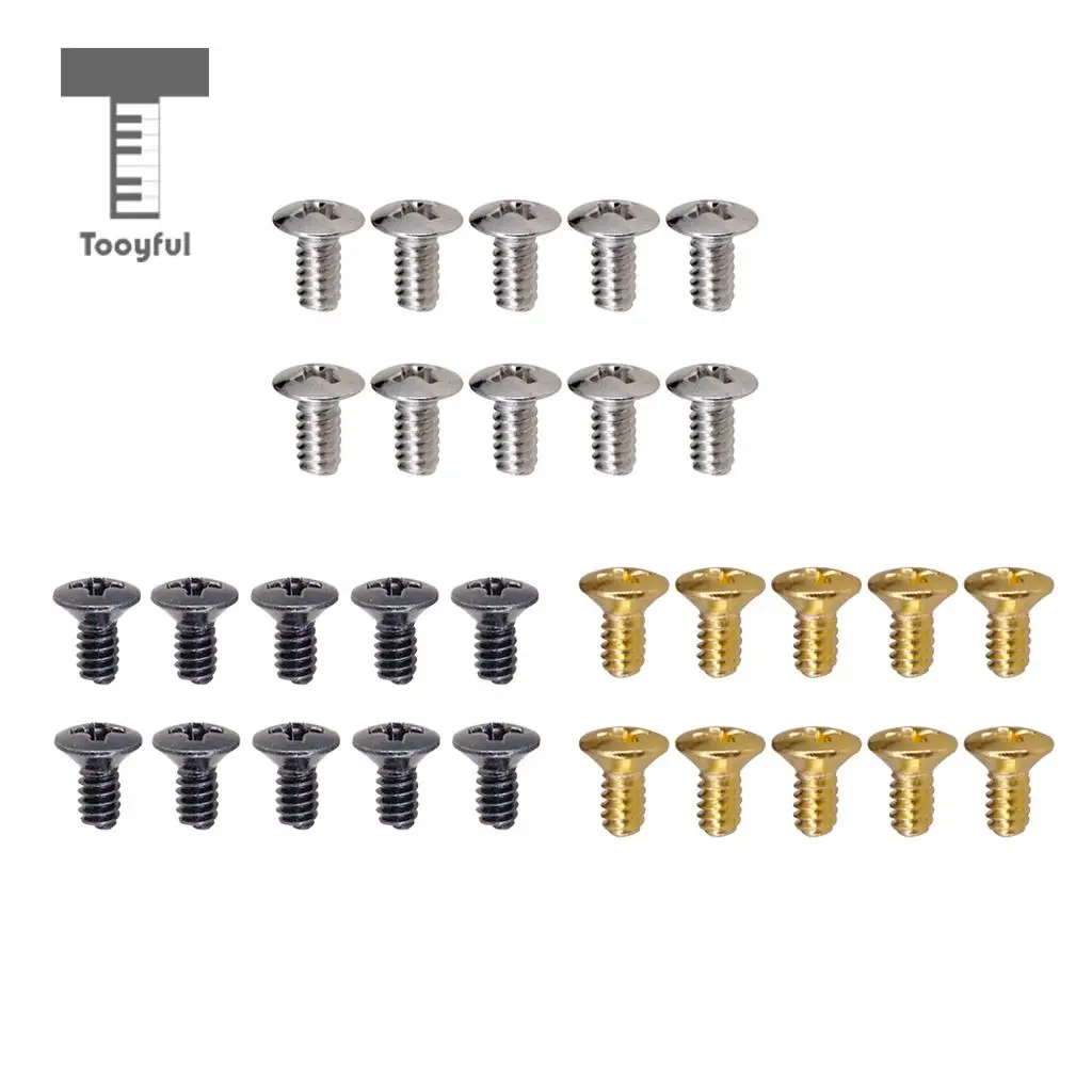 Tooyful 10PCS 5 Way 3 Way Guitar Switch Fixed Screws Nuts Guitar Replacement Black