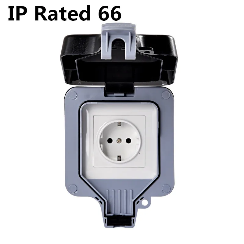 IP66 водостойкая наружная настенная розетка 16A стандарт ЕС электрическая