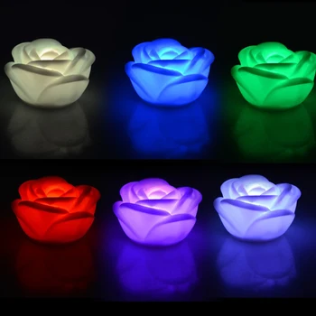 

Newest Romantic Rose Flower led Night Light Color Changed Night Lamp Tea light for Christmas Wedding Valentine party decoration