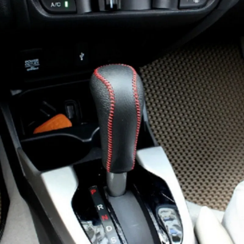 2pcs/lot car real cowhide leather gear shift collars + handbrake cover