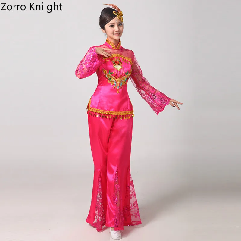 Zorro Kni Ght женский 2018 новый современный национальный стиль танцевальный костюм Fan