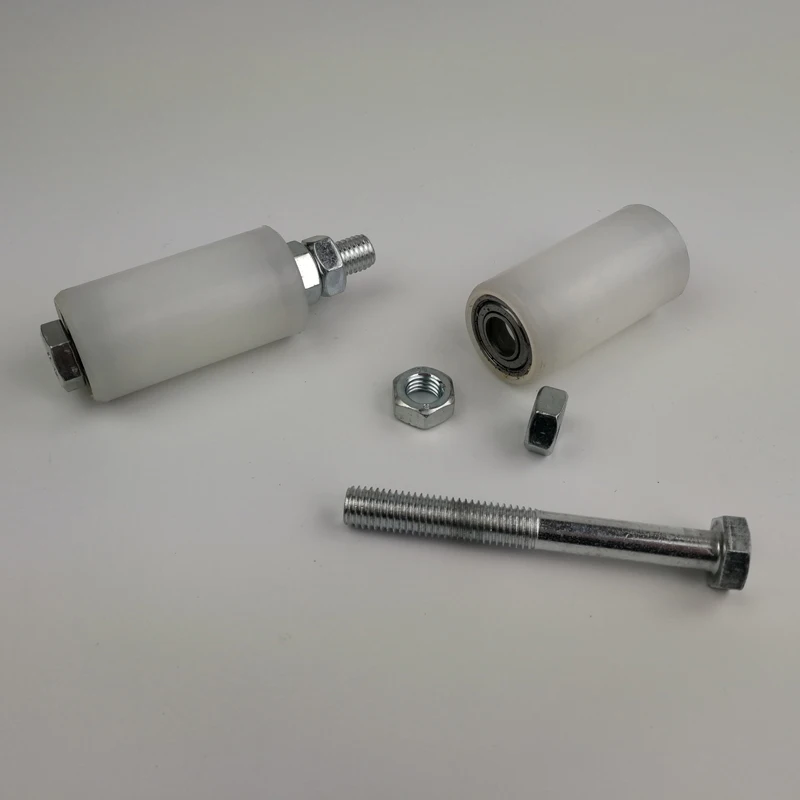 

Gate nylon rollers/wheels/pulleys with M12x100 screw and M12 nuts; 6001ZZ bearings bore 12mm,door nylon wheels