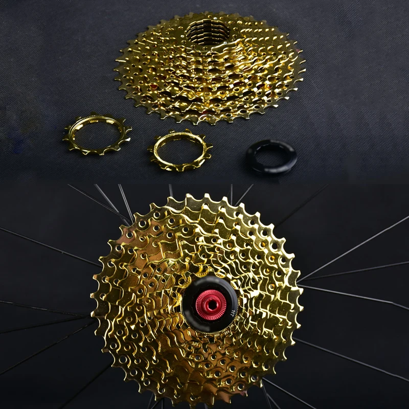 MUQZI Cycling 10 Speed Freewheel Hollow Flywheel 11 36T 30 Speed Gold