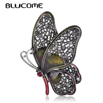 

Blucome Vintage Butterfly Brooch Colorful Enamel Insect Brooches Jewelry For Women Girls Clothes Pocket Hat Pins Jewelry Gifts